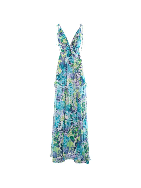 CuAnna Luna maxi-jurk met bloemenprint en ruches