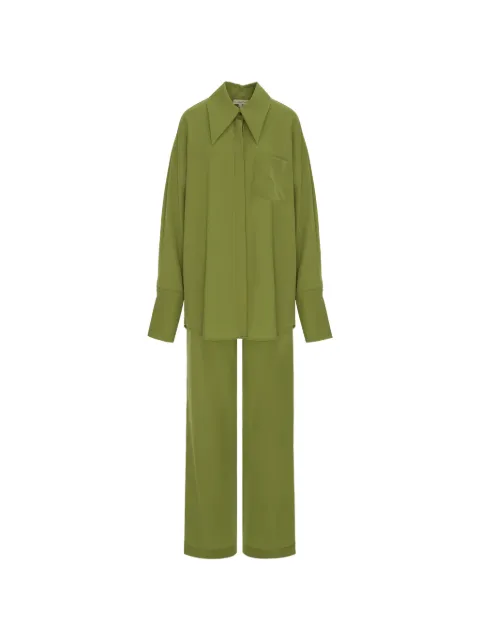 CuAnna pointed-collar wide-leg suit