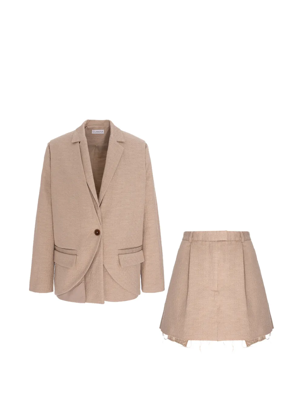 CuAnna Doubleyou frayed-edge suit - Nude
