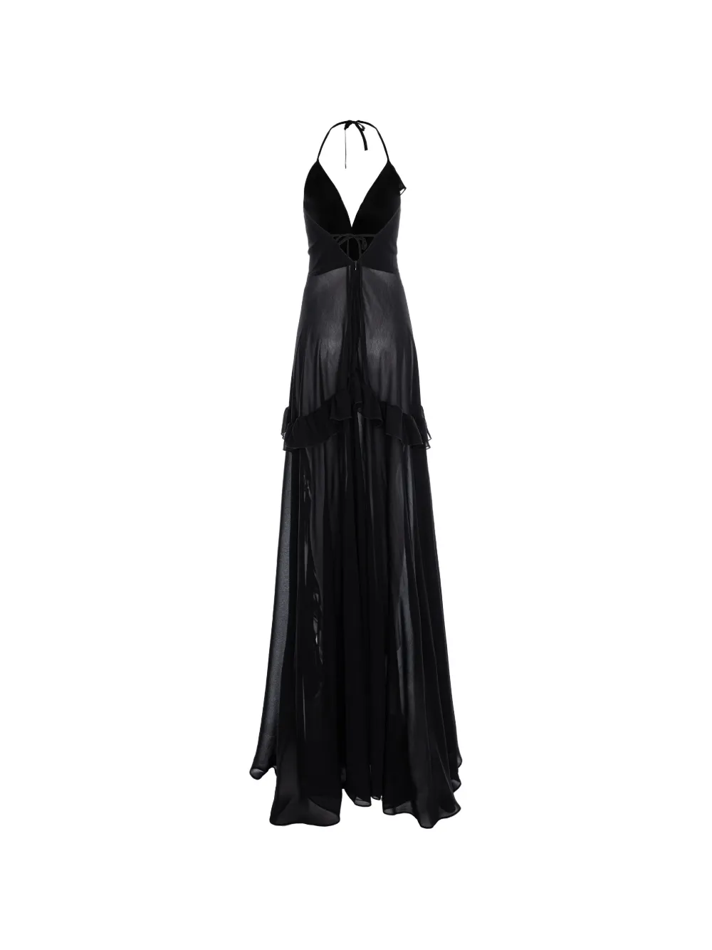 CuAnna Luna maxi-jurk met ruches Zwart