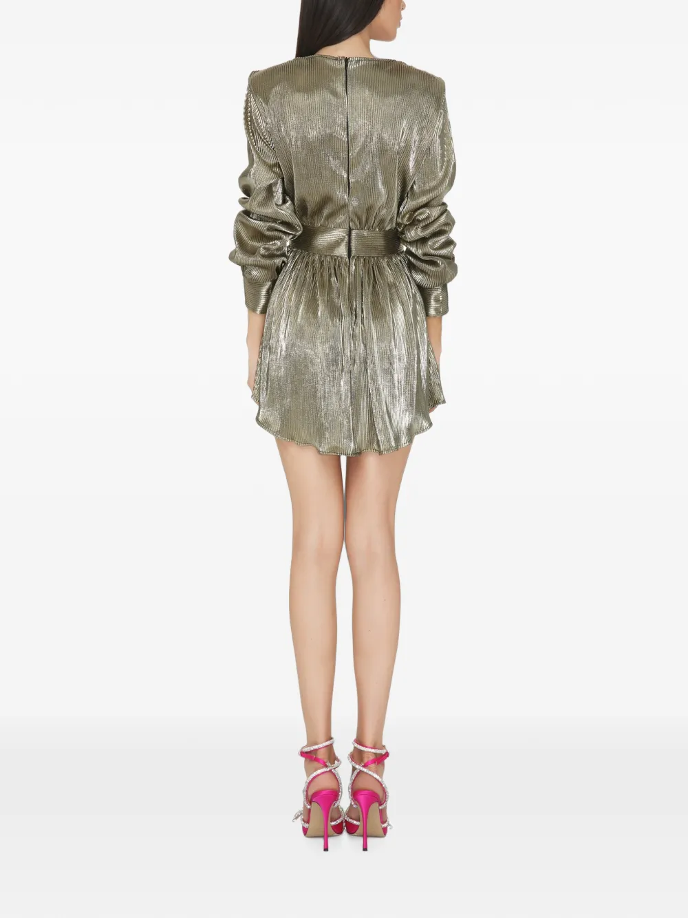 CuAnna Aliana plissé mini-jurk Goud