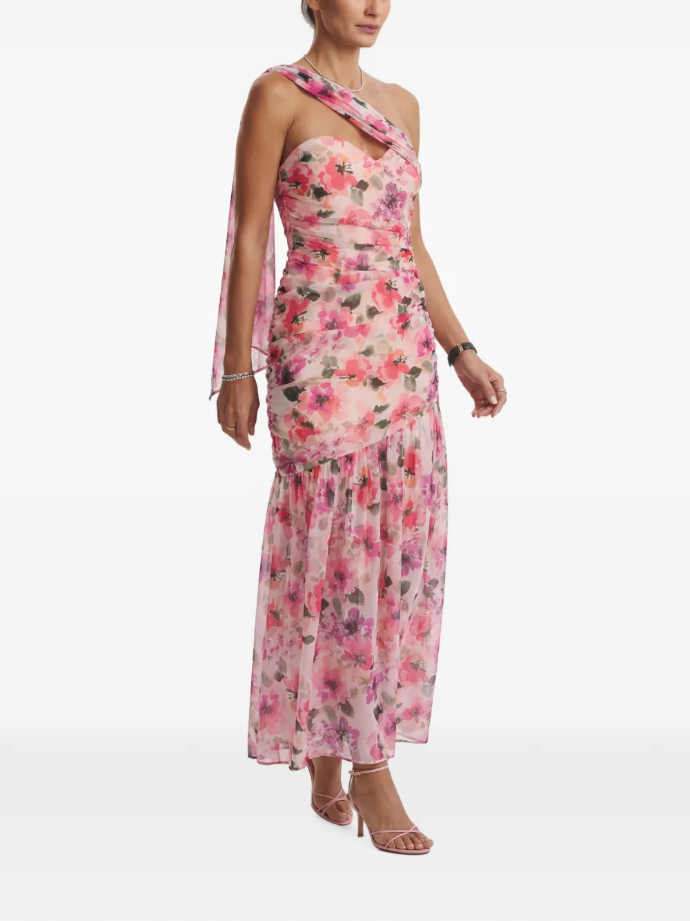 CuAnna Midi-jurk met bloemenprint Roze