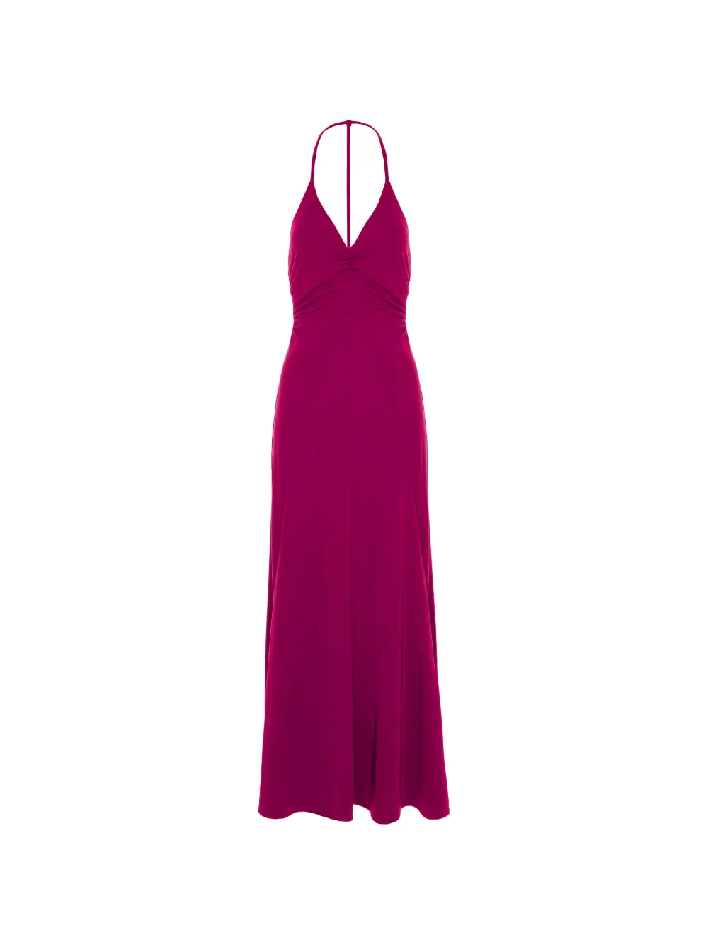 Cuanna Ruched Halterneck Dress In Pink