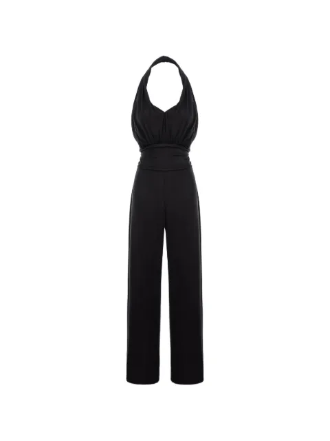 CuAnna halterneck ruched jumpsuit