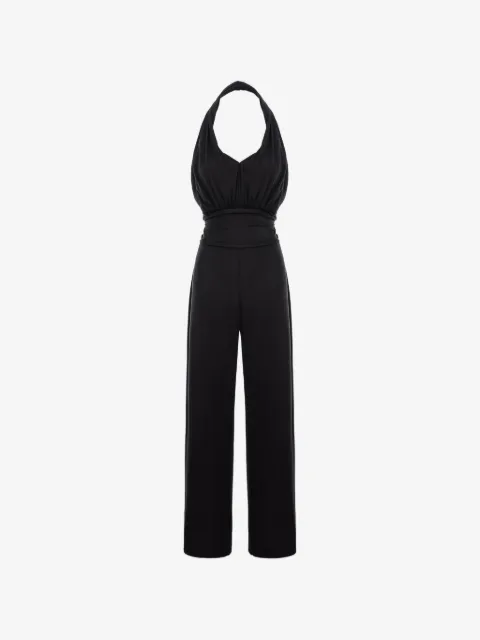 CuAnna halterneck ruched jumpsuit