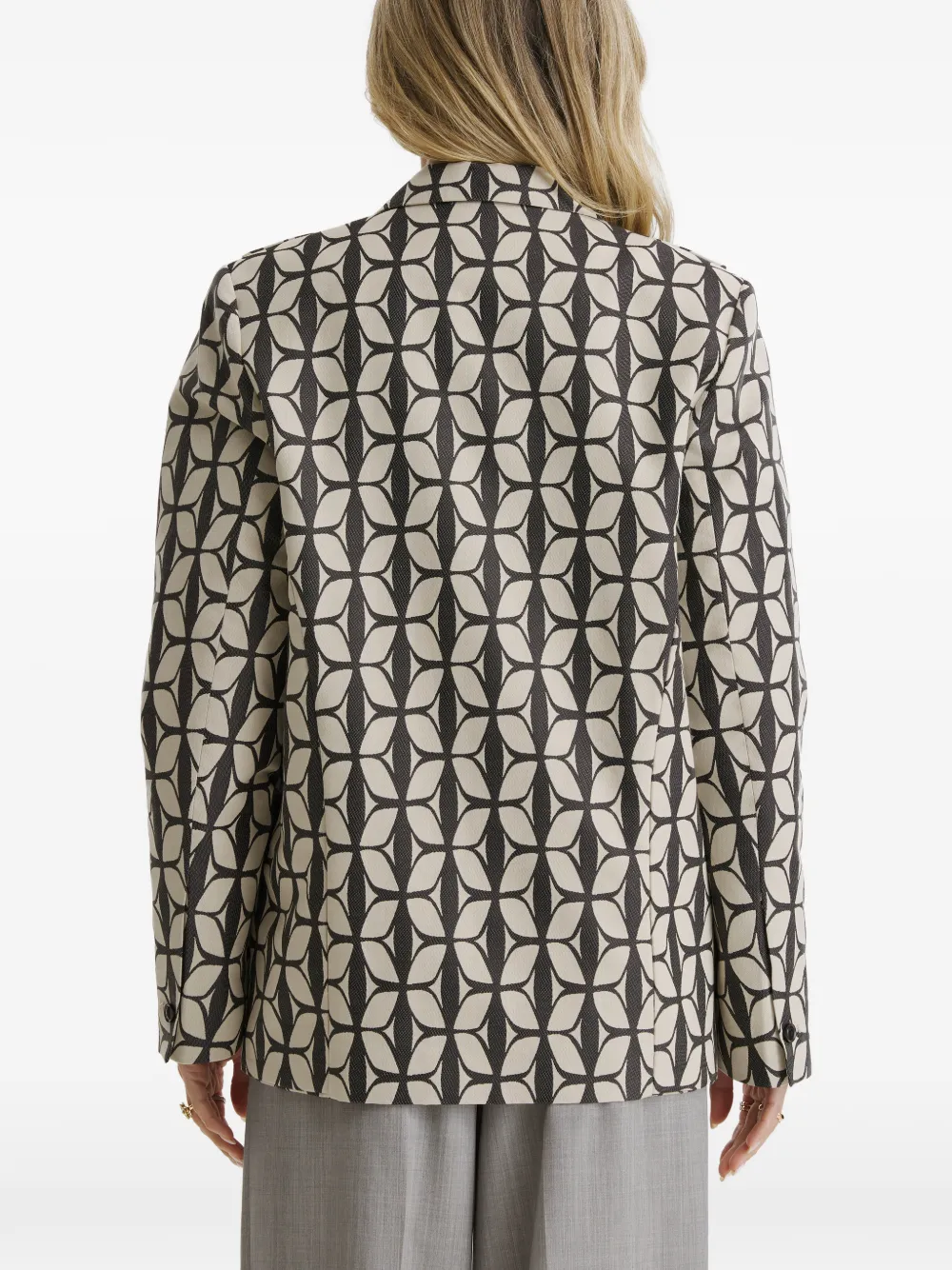 CuAnna Asymmetrisch jack met geometrische print Zwart