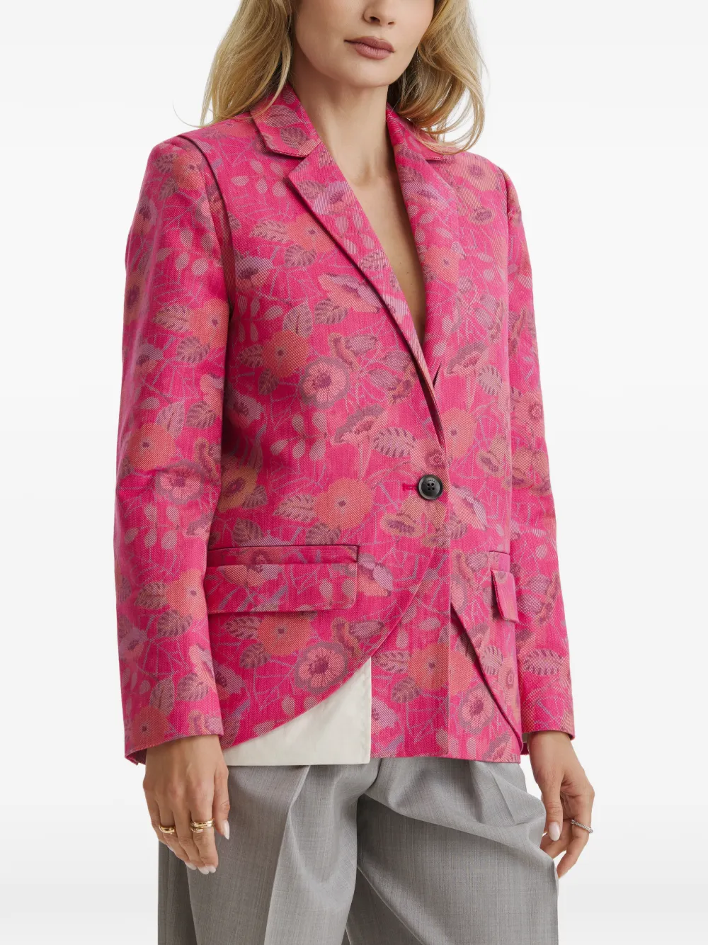 CuAnna DoubleYou jack met bloemen-jacquard Roze
