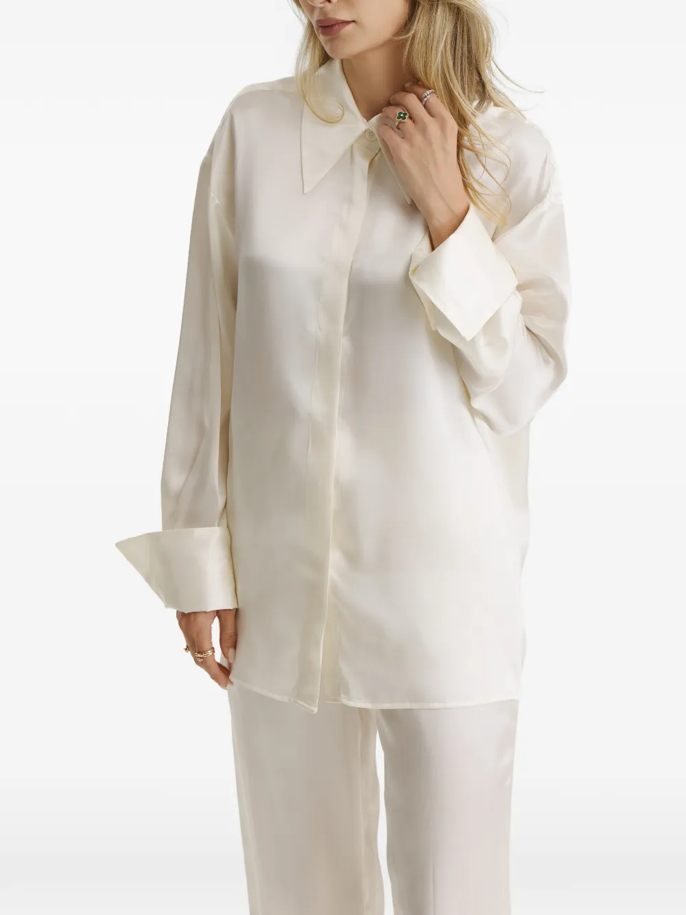 CuAnna Zijden pyjama Beige
