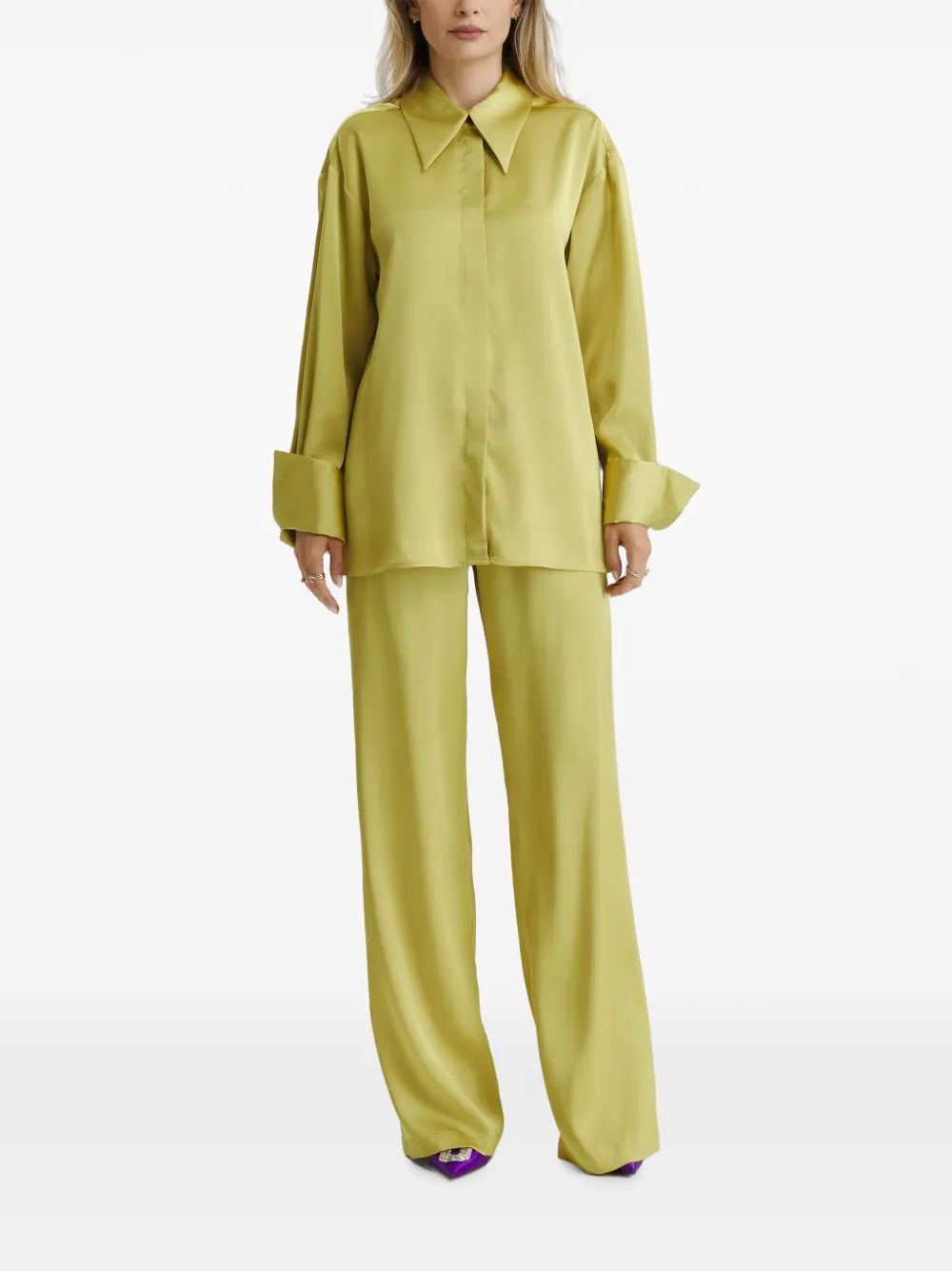 CuAnna Zijden pyjama Groen