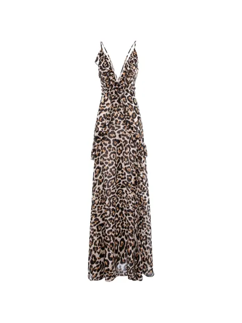 CuAnna Luna ruffled leopard-print maxi dress
