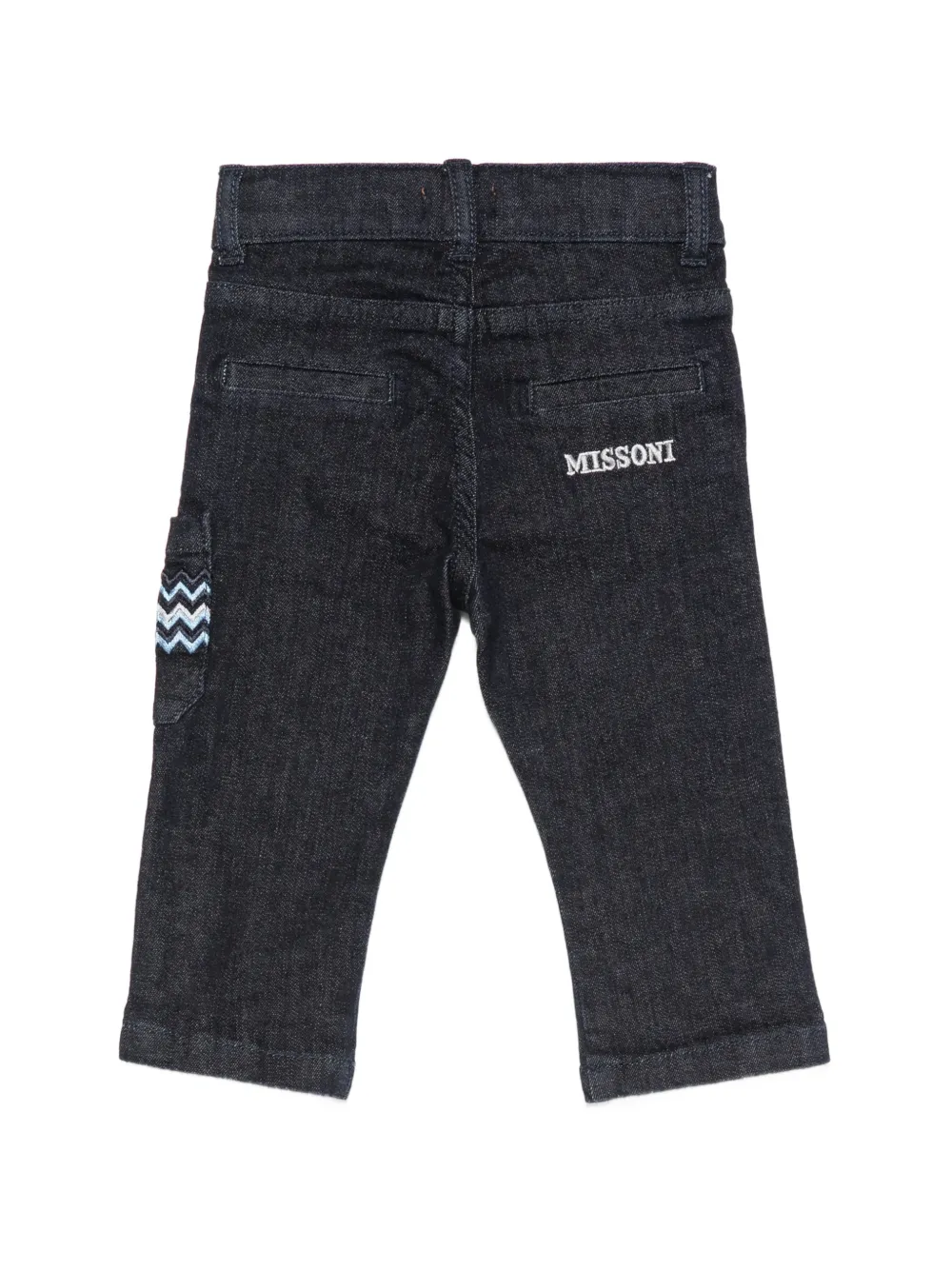 Missoni Kids Jeans met geborduurd zigzag-patroon Blauw