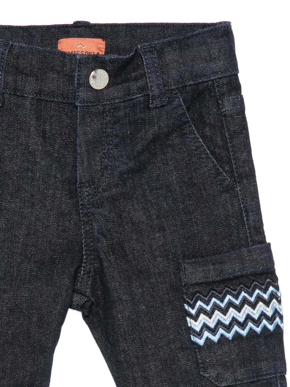 Missoni Kids Jeans met geborduurd zigzag-patroon Blauw