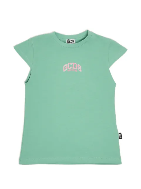 Gcds Kids logo-print cap-sleeve dress