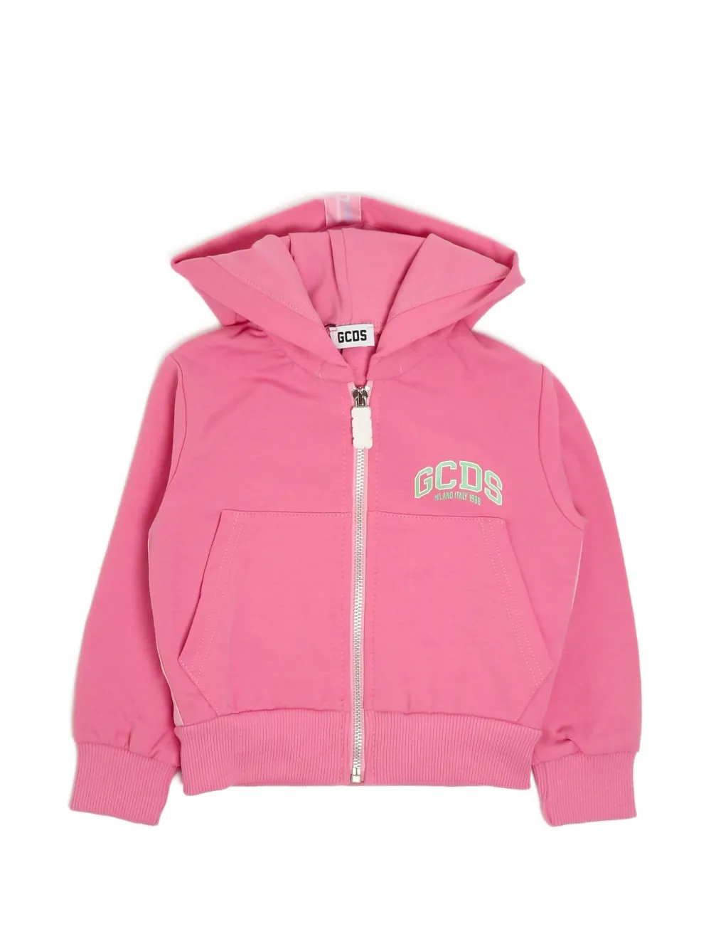 Gcds Kids logo-print zip-up hoodie - Rosa