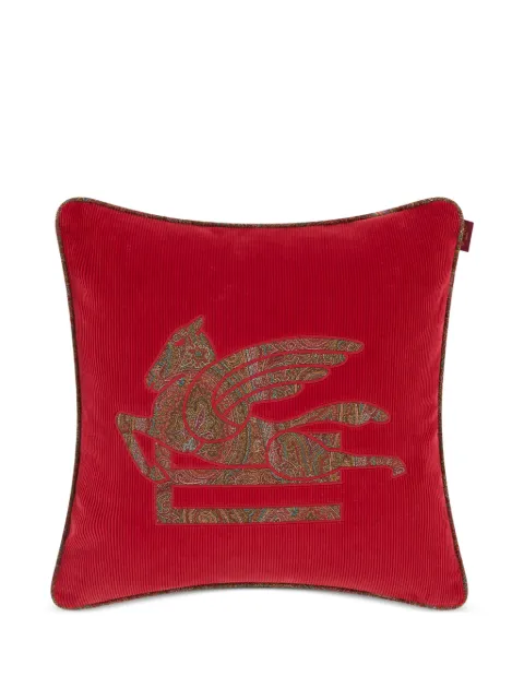 ETRO HOME Pegaso embroidery corduroy cushion