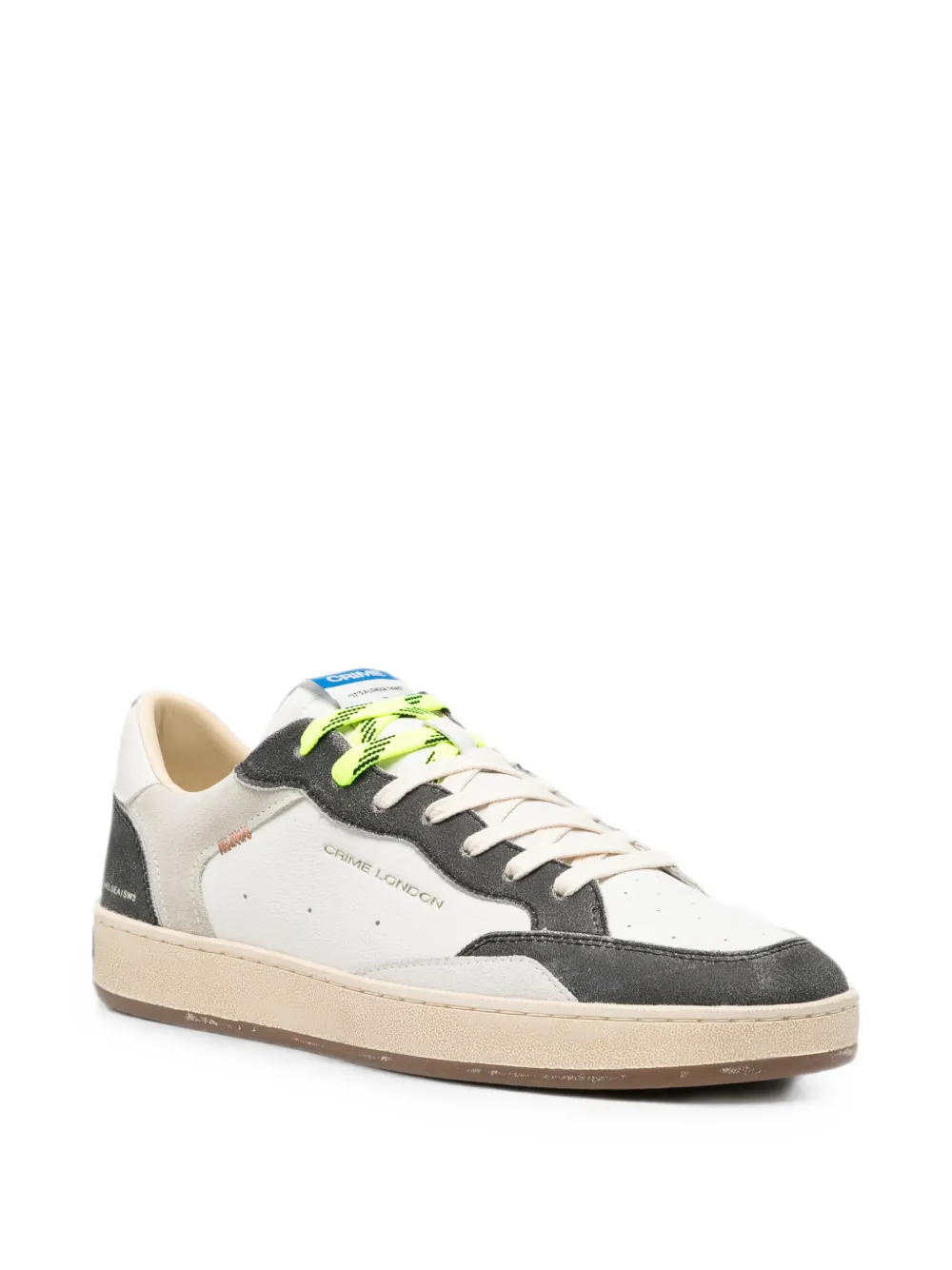 Crime London Chelsea panelled leather sneakers Wit