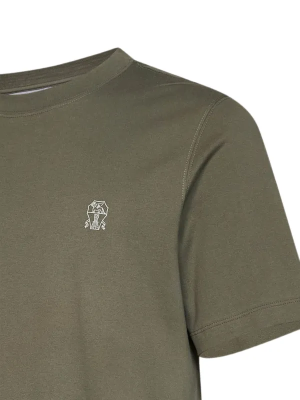 Brunello Cucinelli Solomeo Cotton T-shirt | Green | FARFETCH