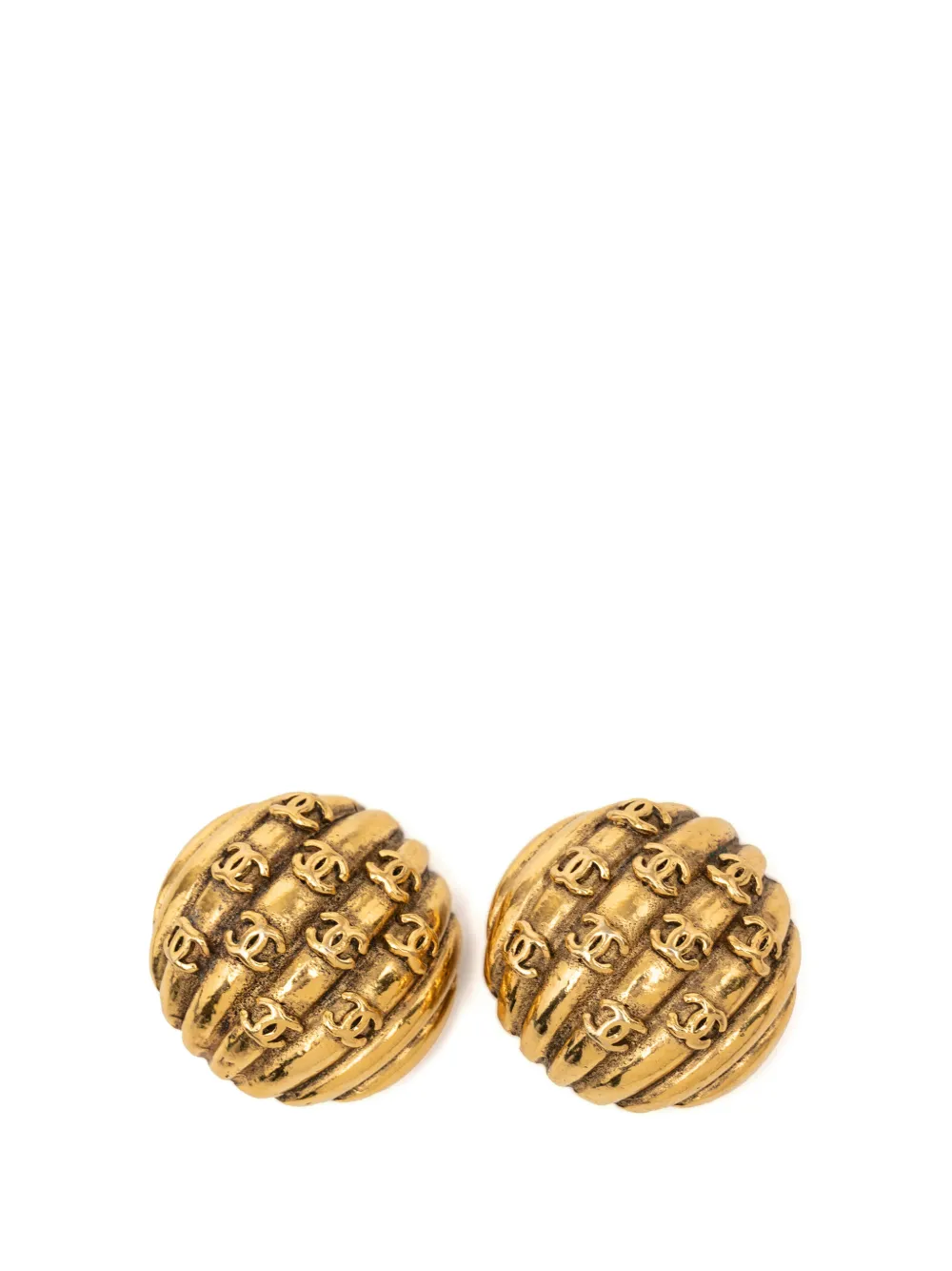 CHANEL Pre-Owned Orecchini a clip CC placcati in oro 1980-1990