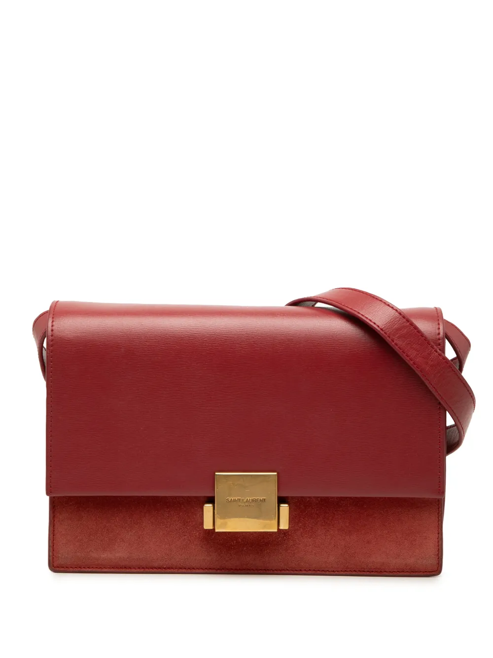 Saint Laurent Pre-Owned Borsa a tracolla Bellechasse media in pelle scamosciata e pelle di vitello 2017 - Rosso