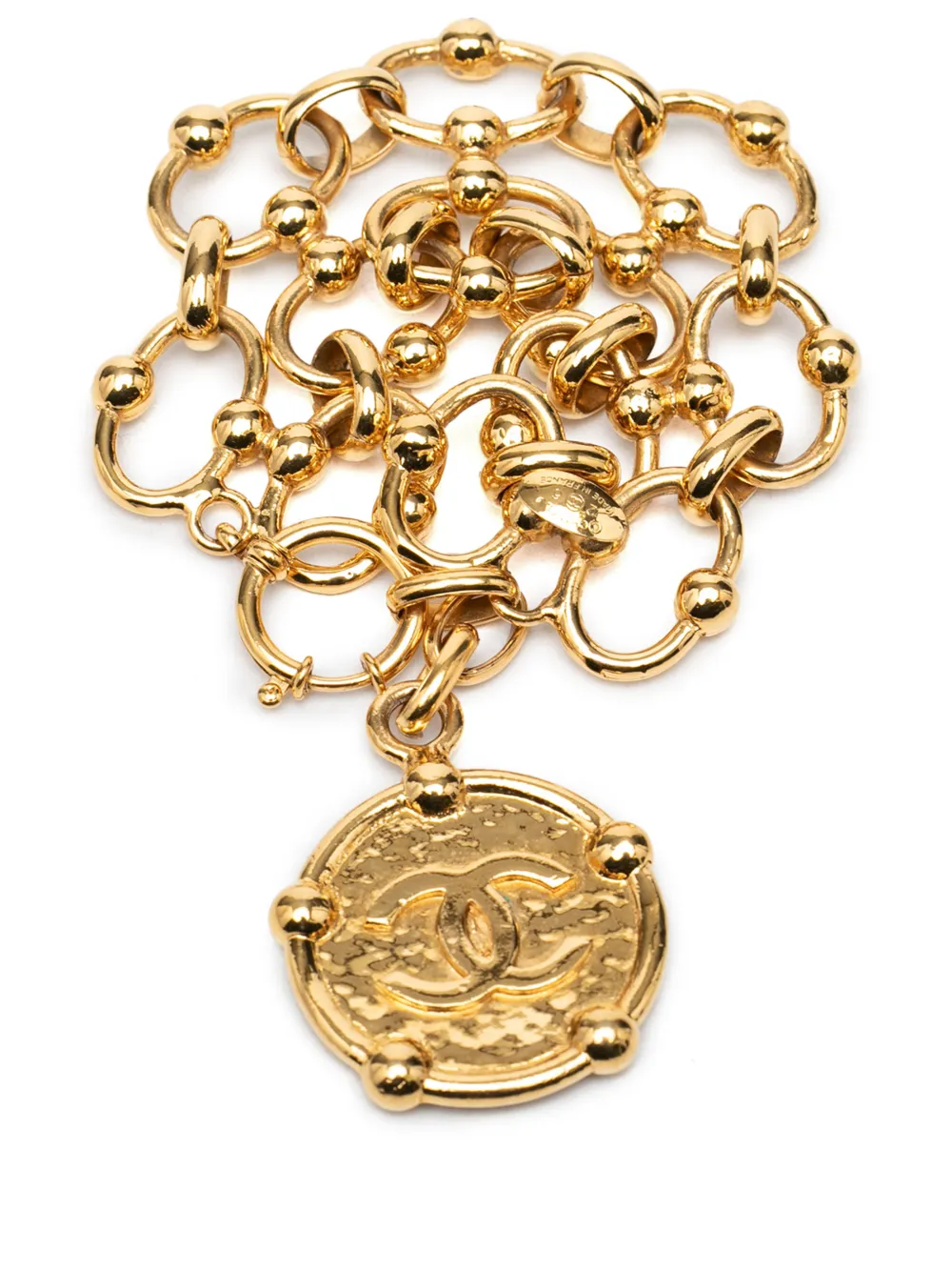 CHANEL Pre-Owned Bracciale CC a catena placcato oro con medaglioni 1970-1980