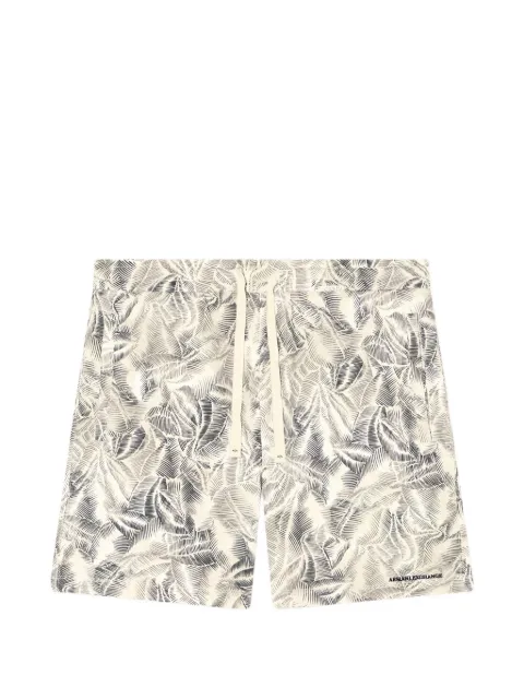 Armani Exchange leaf-print drawstring shorts