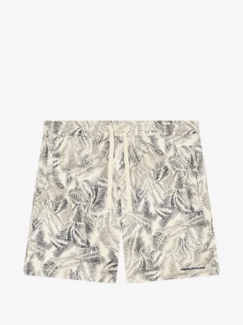 Armani Exchange leaf-print drawstring shorts
