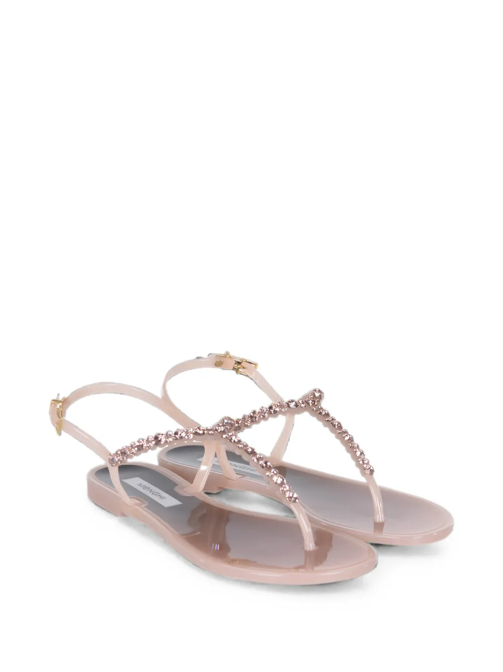 MENGHI crystal-embellished slingback sandals Wit
