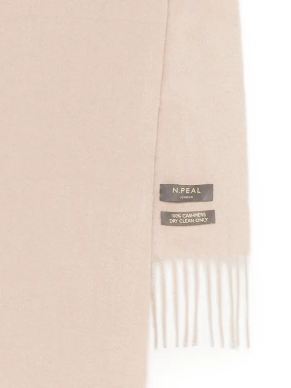 N.PEAL LONDON 【エヌピール】マフラー 100%カシミヤ N.Peal Woven Fringed Scarf | ニュートラル | FARFETCH JP