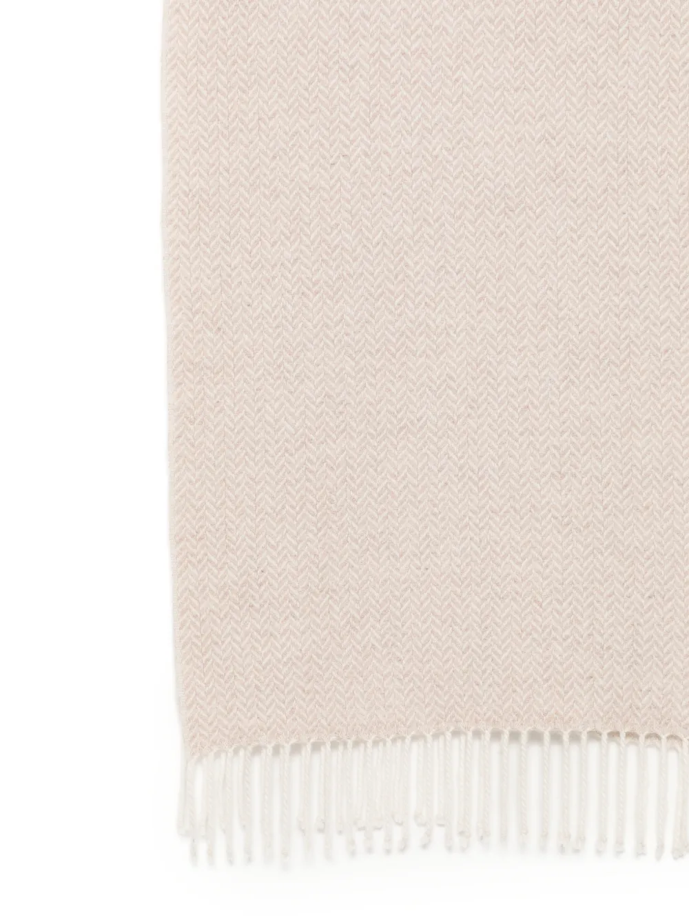 N.Peal Geweven sjaal met visgraatpatroon Beige