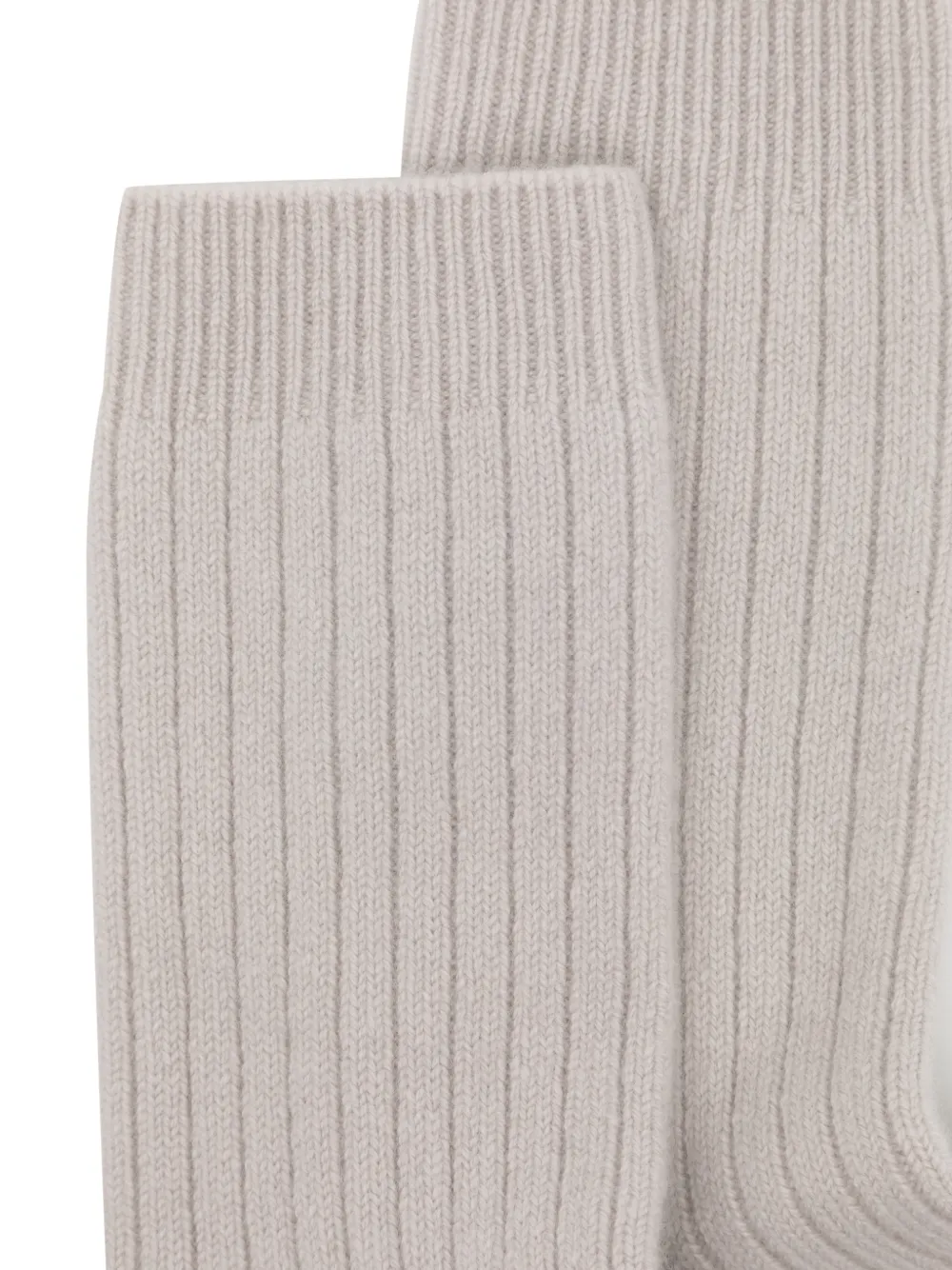 N.Peal Geribbelde sokken Beige