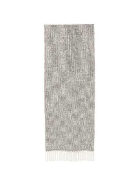 N.Peal herringbone-woven cashmere scarf