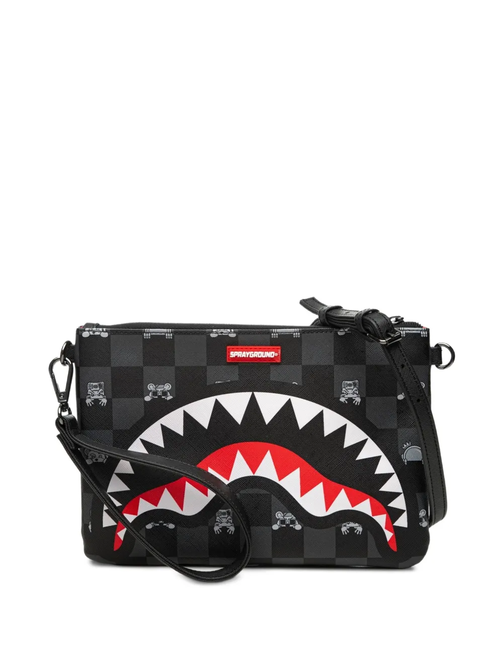sprayground kid Borsa a spalla Shark Mouth a quadri - Nero