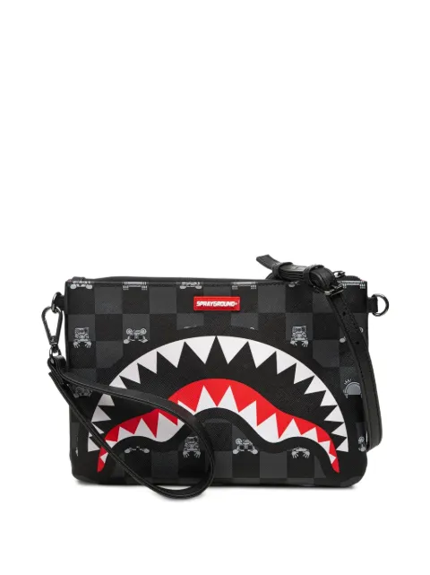 sprayground kid Shark Mouth checkered shoulder bag