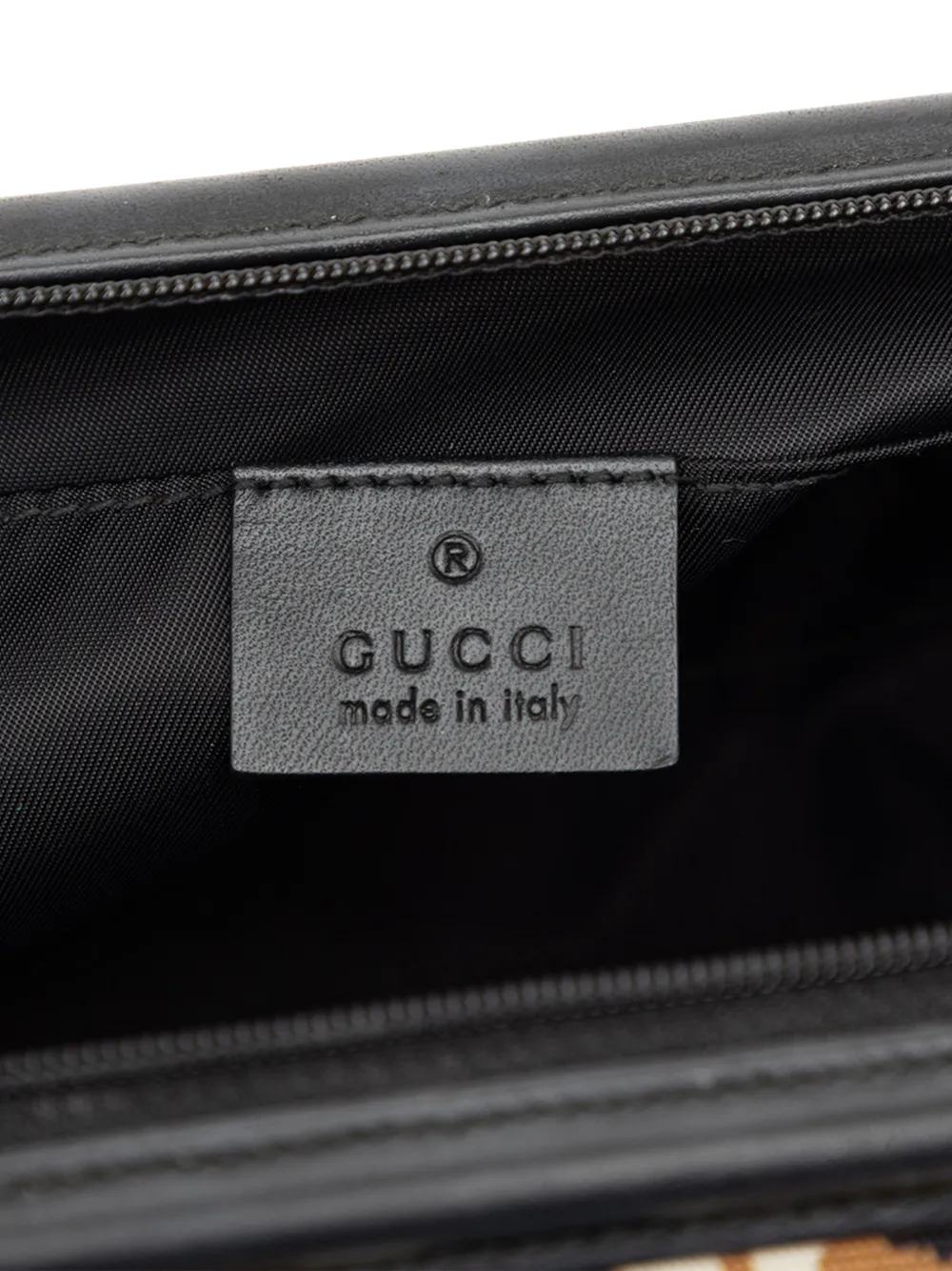 Gucci Pre-owned 2000-2015 Leopard Print Canvas Pouch in Brown, view 5