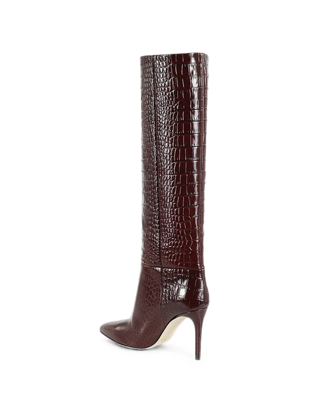 Paris Texas crocodile-effect knee-high boots Rood