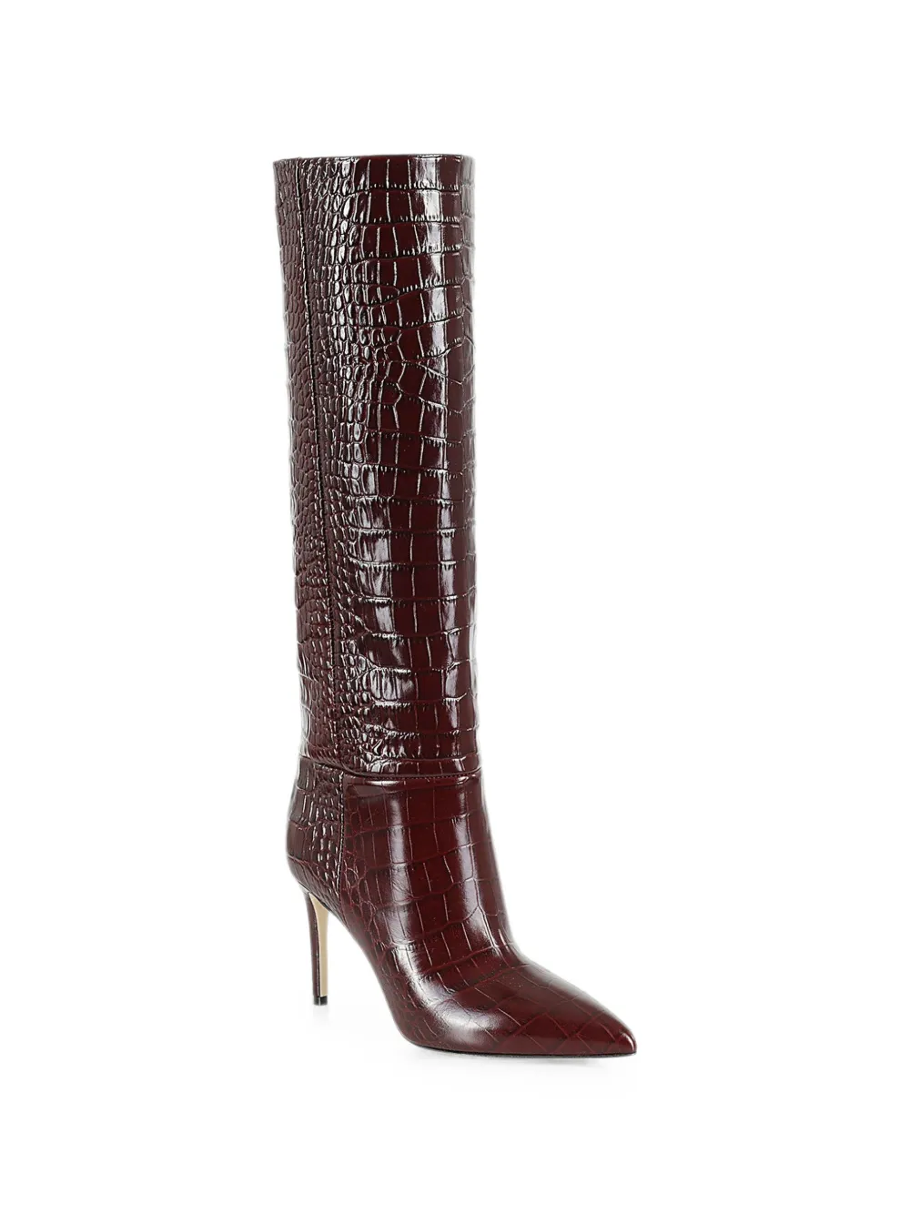 Paris Texas crocodile-effect knee-high boots Rood