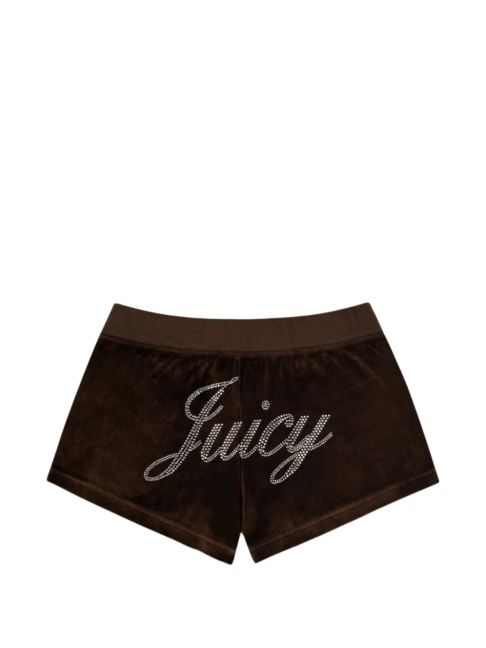 Juicy Couture x S&R mini-shorts verfraaid met kristallen Bruin