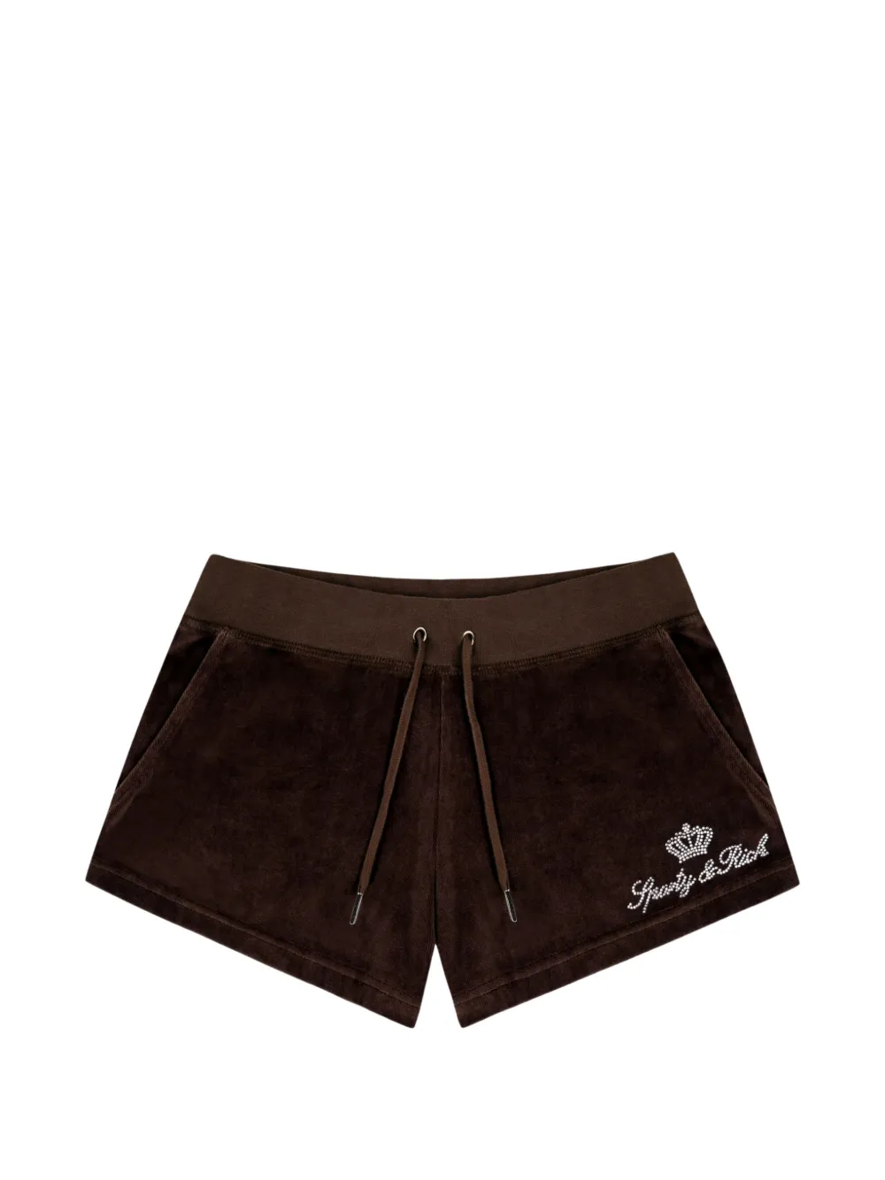 Juicy Couture x S&R crystal-embellished mini shorts - Brown