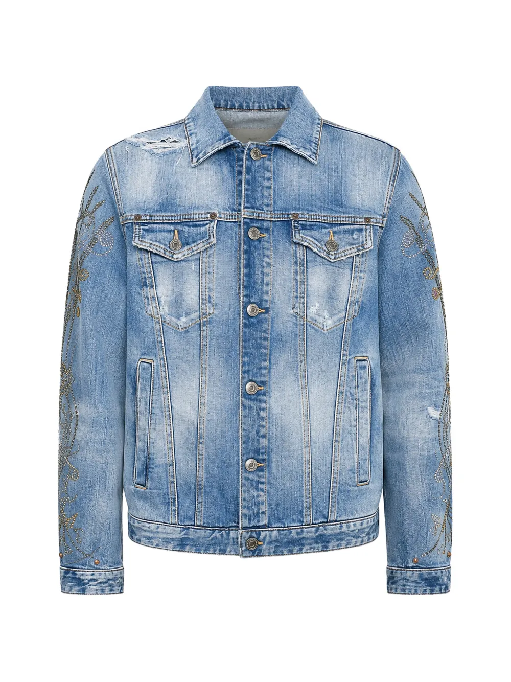 DSQUARED2 Western rhinestone-embellished jacket - Blau