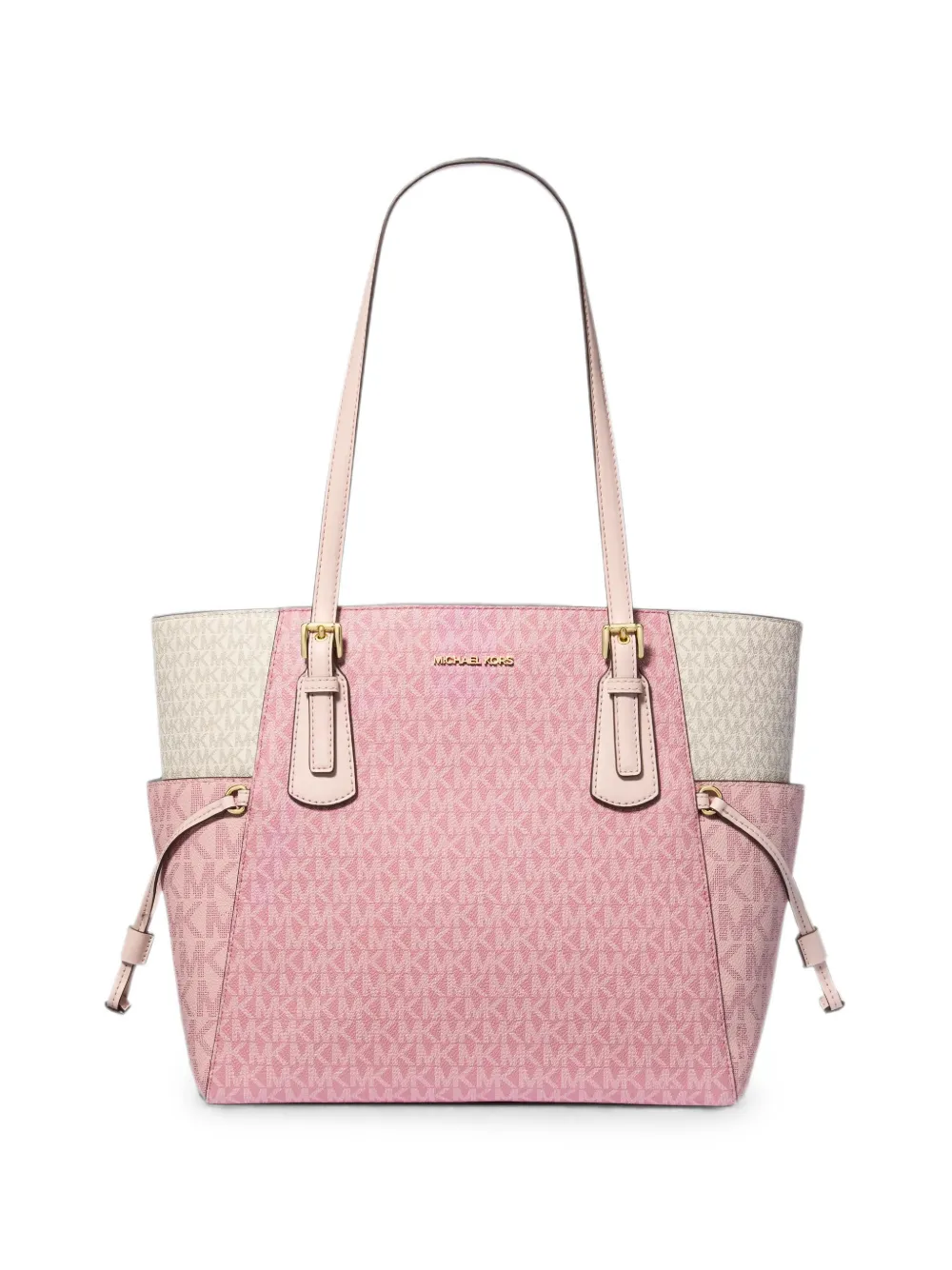 Michael Kors monogram-print color-block shoulder bag - Pink