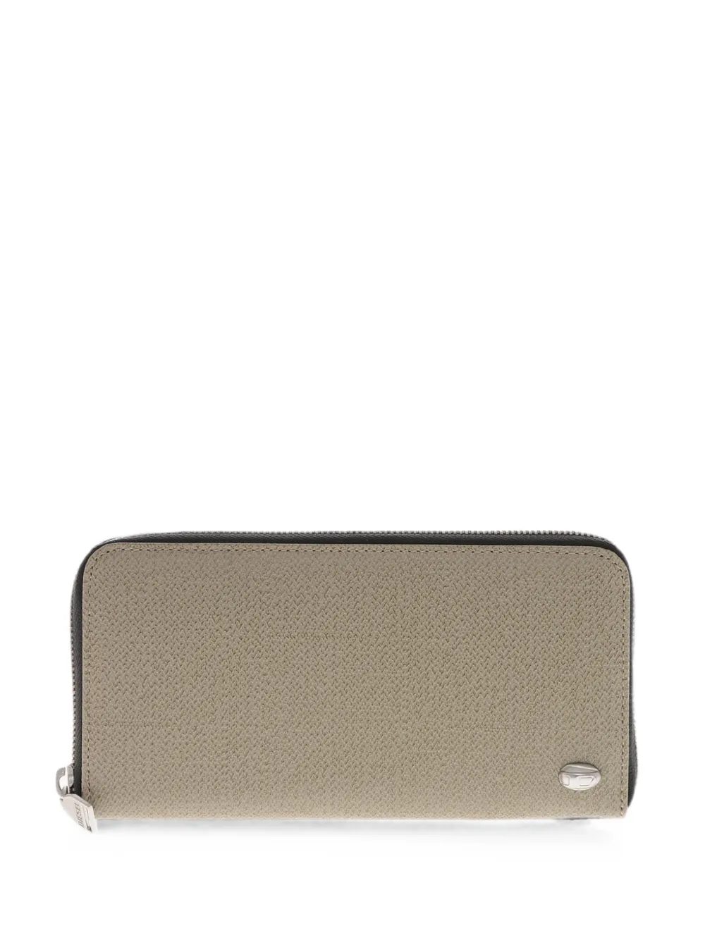 Diesel logo-plaque zip-around wallet - Nude