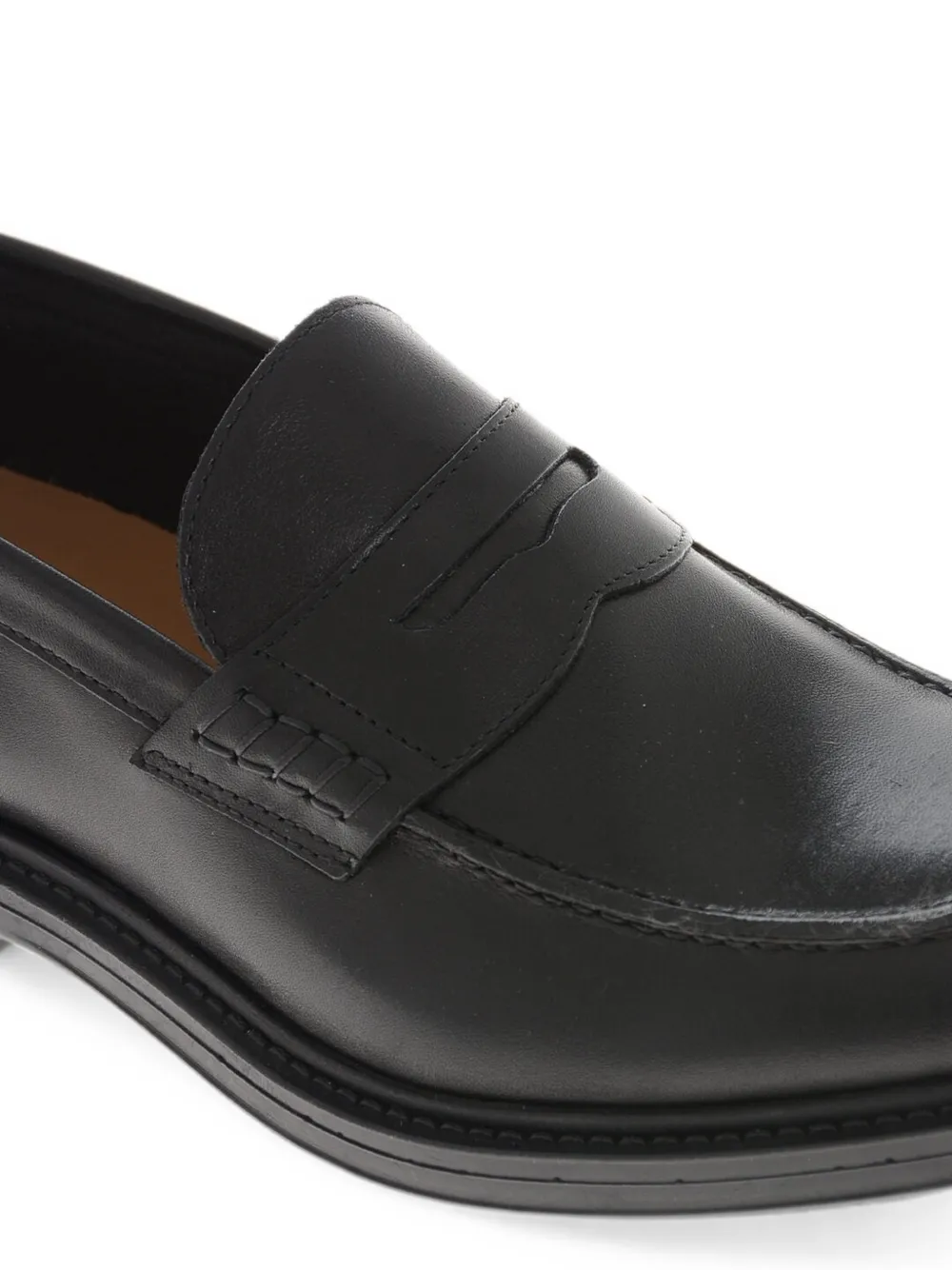 Amedeo Testoni polished-leather penny loafers Zwart