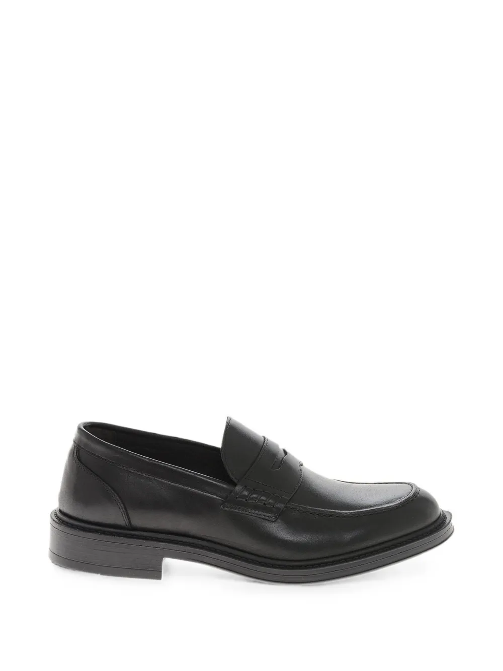 Amedeo Testoni polished-leather penny loafers - Schwarz