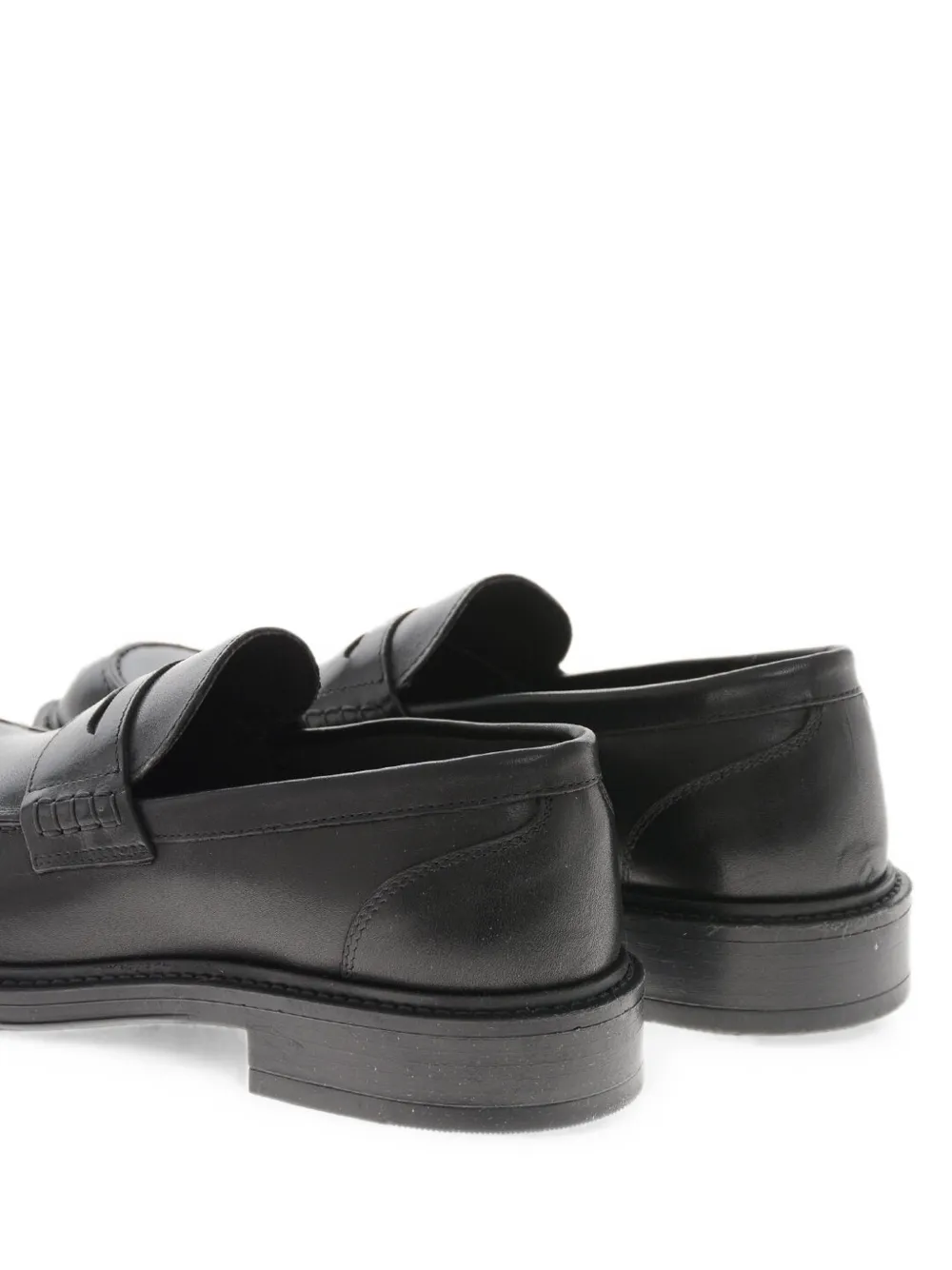 Amedeo Testoni polished-leather penny loafers Zwart