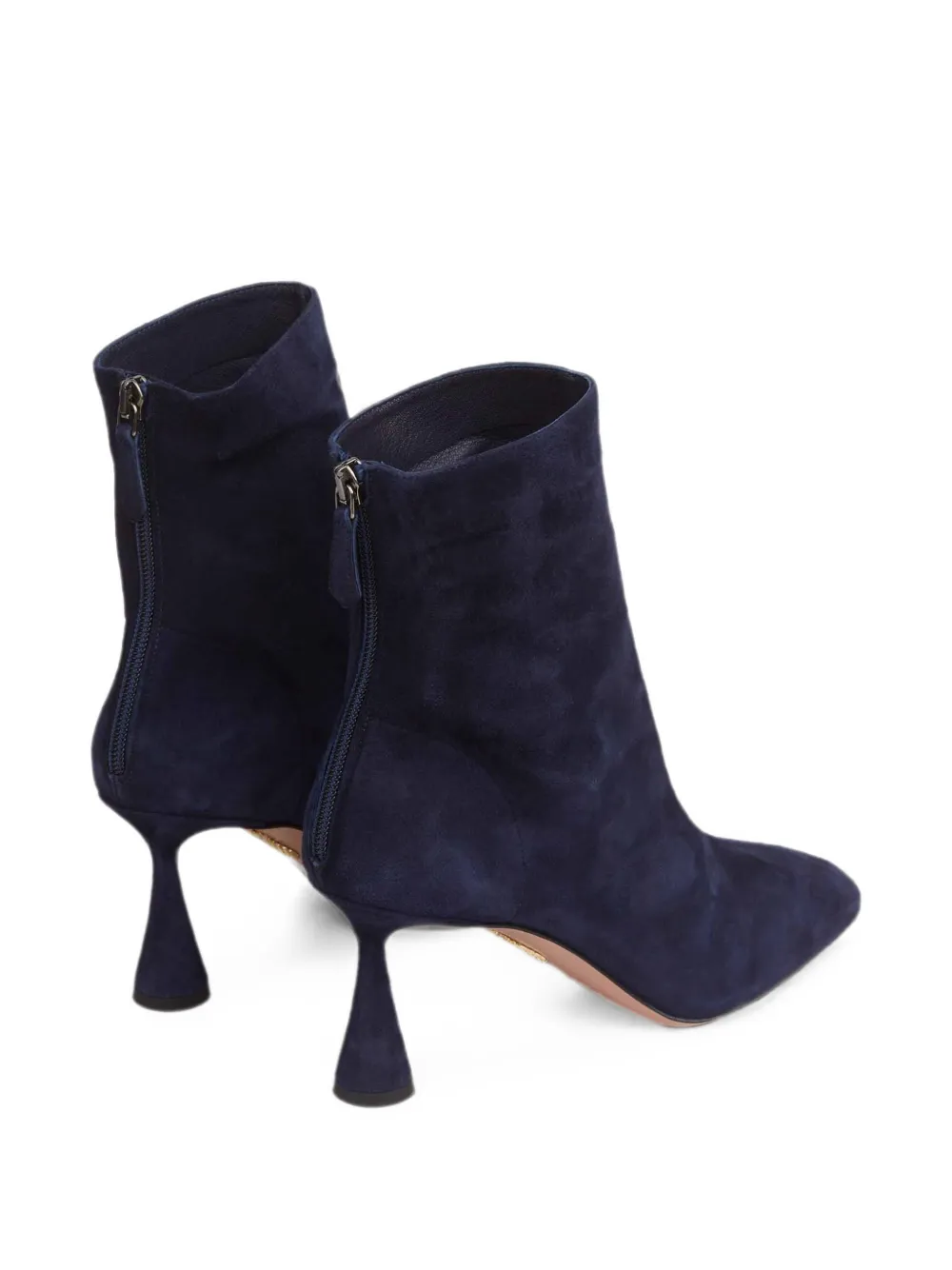 Aquazzura Amore 75 suede almond-toe ankle boots Blauw