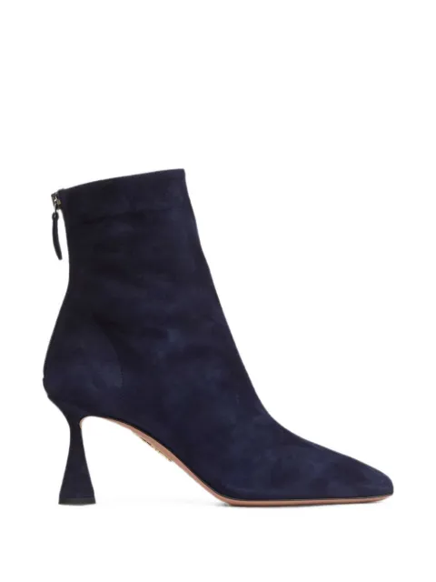 Aquazzura Amore 75 绒面皮杏仁形鞋头及踝靴