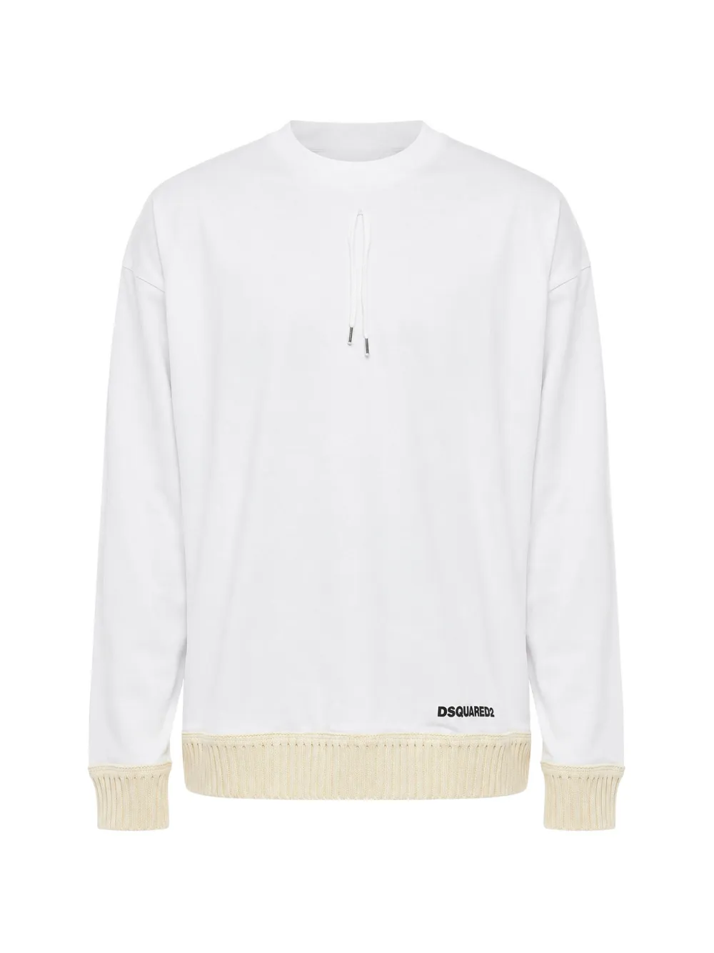 DSQUARED2 ribbed-trim long-sleeve T-shirt - Weiß