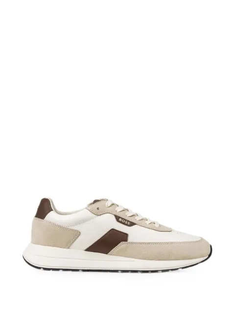BOSS panelled leather sneakers