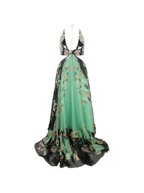 Roberto Cavalli floral-print cut-out maxi dress