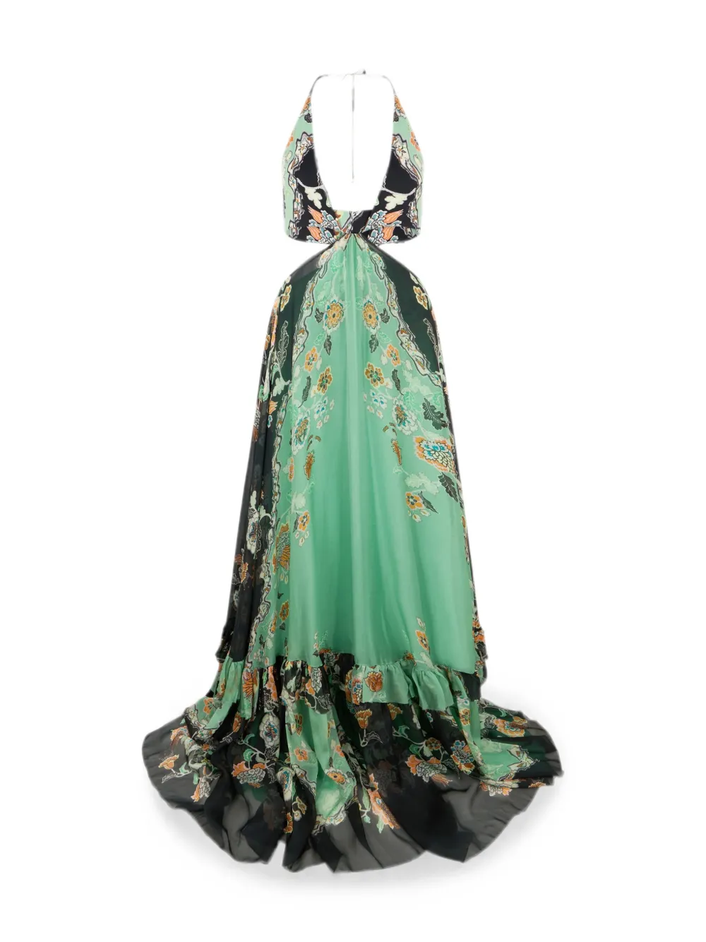 Roberto Cavalli Maxi-jurk met bloemenprint Groen
